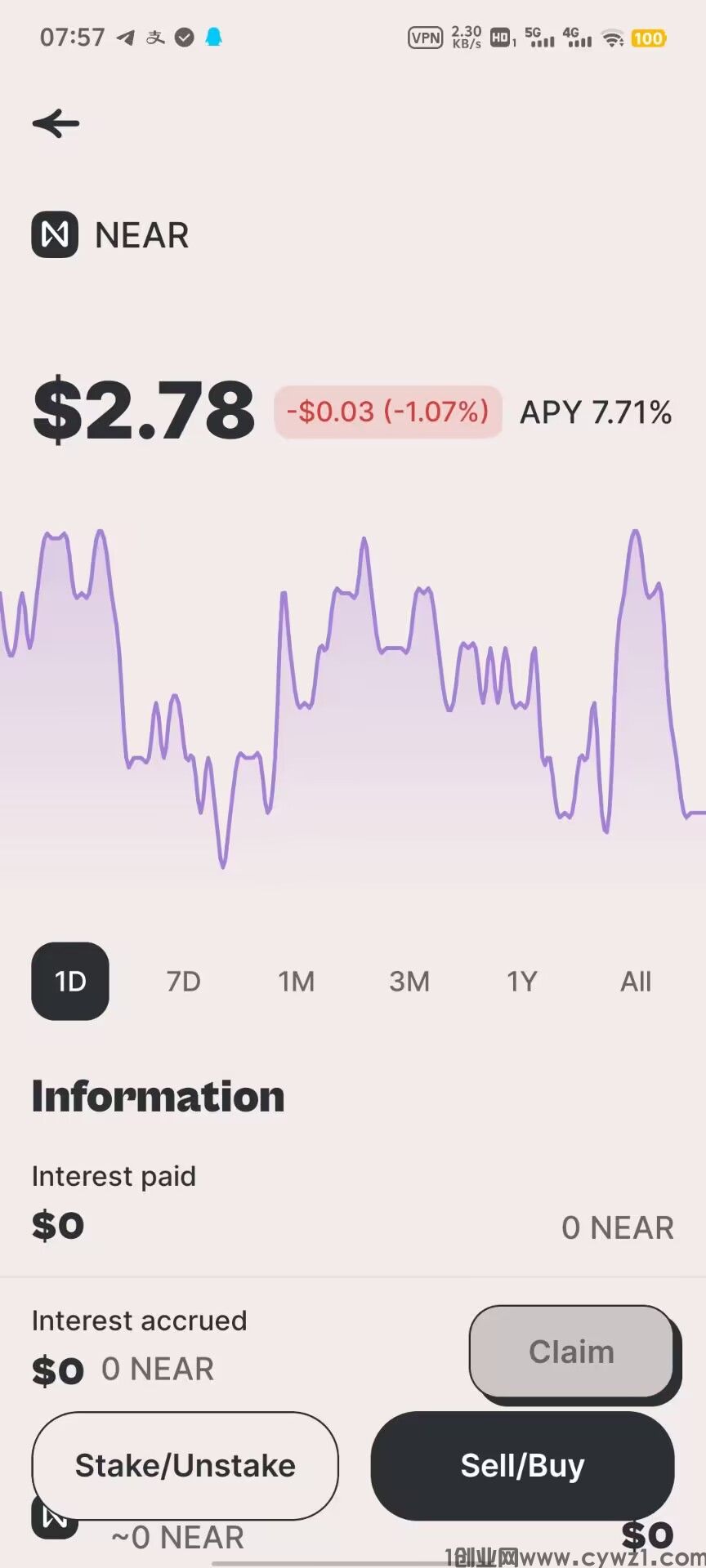 一个价值2.7$！NEAR 协议的自我托管qian包。内置 DEX 聚合器、NFT、无阻塞质押