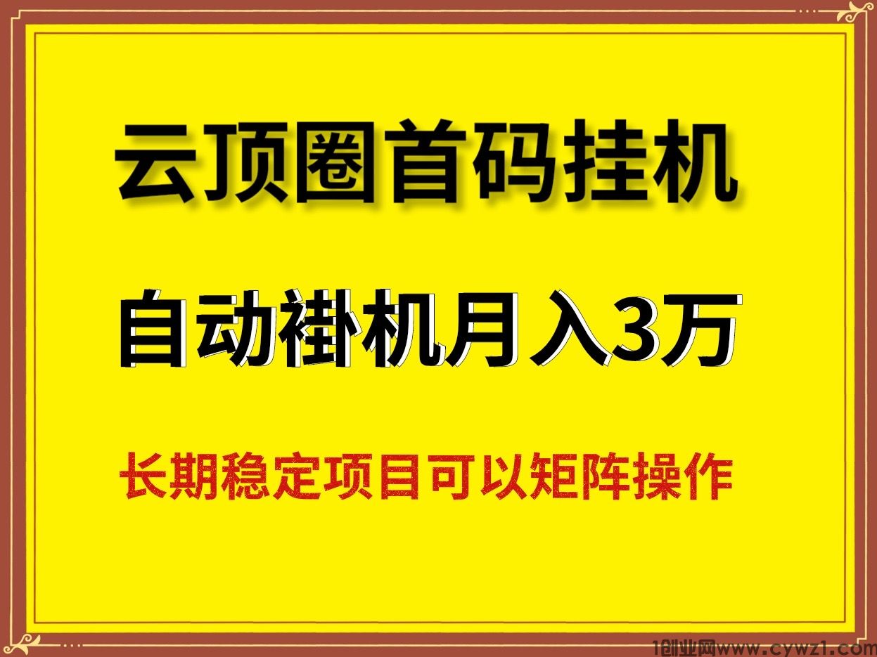 云顶圈褂机最新项目新玩法、单号一月三五千、适合长期操作~