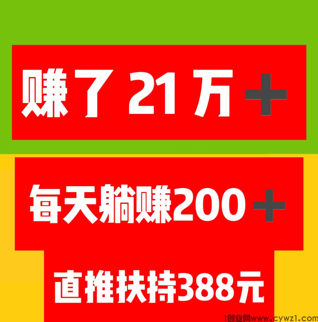 赚了21万➕，每天坐领收益，超级流量，注册占位，滑落现金。